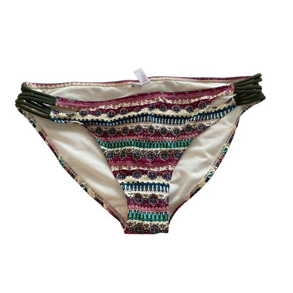 Arizona Jean Co Floral Striped Bikini Bottom Size XL - Picture 1 of 4